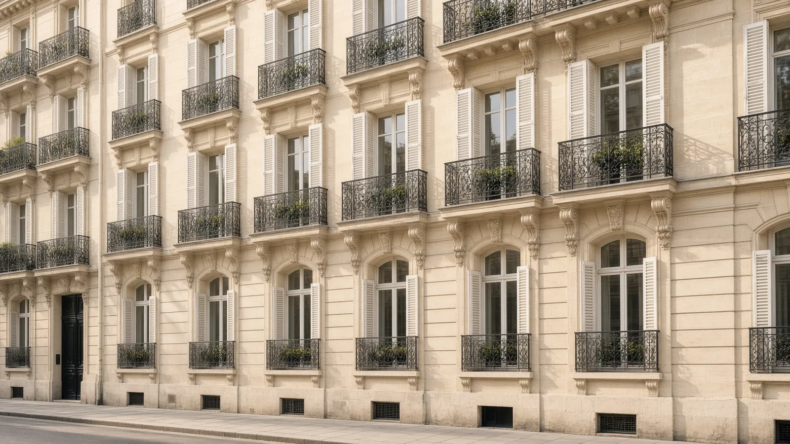 Façade d’un immeuble haussmannien à Paris